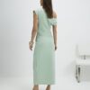 Green Drape Midi Dress