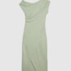 Green Drape Midi Dress