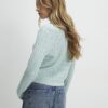 Green Embellished Collar Cardigan
