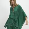 Green Embellished Kimono Top