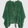 Green Embellished Kimono Top