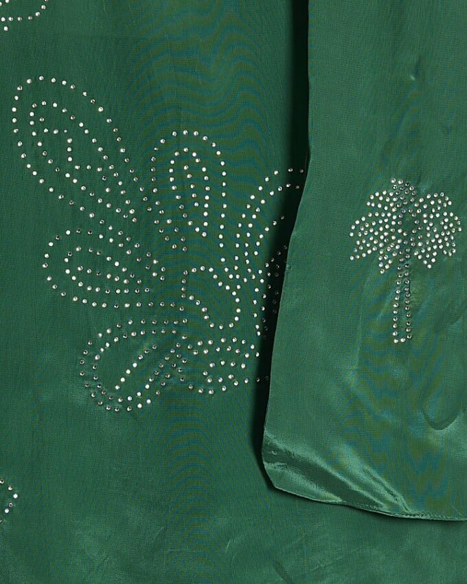 Green Embellished Scarf Bandeau Top