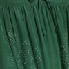 Green Embellished Wide Leg Trousers