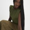 Green Fitted Knit Sleeveless Top