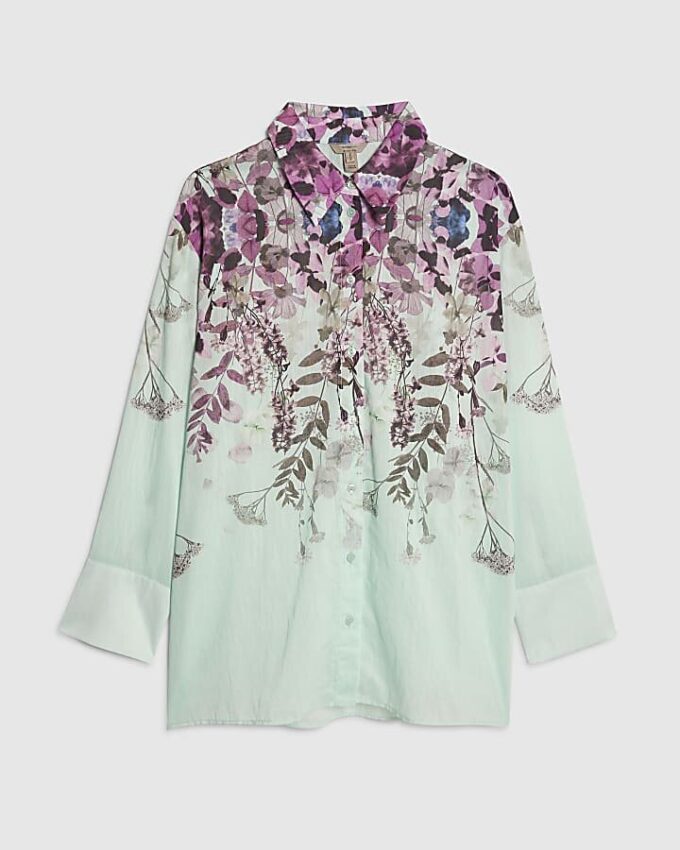Green Floral Print Shirt