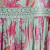Green Floral Shirred Mini Beach Dress