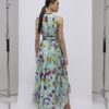Green Floral Sleeveless Midi Dress