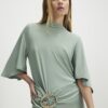 Green Gold Buckle Midi Dress
