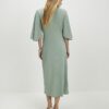 Green Gold Buckle Midi Dress