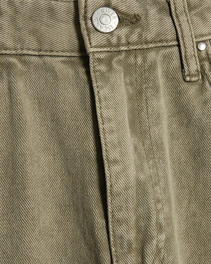 Green High Waisted Relaxed Straight Leg Jeans