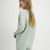 Green Knitted Ribbed V Neck Jumper