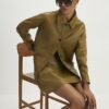 Green Leather Overshirt