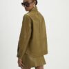 Green Leather Overshirt