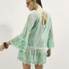 Green Mesh Embellished Beach Tunic Dress