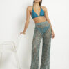 Green Metallic Knitted Beach Trousers