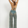 Green Metallic Knitted Beach Trousers