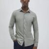 Green Muscle Fit Pique Shirt