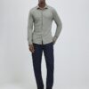 Green Muscle Fit Pique Shirt