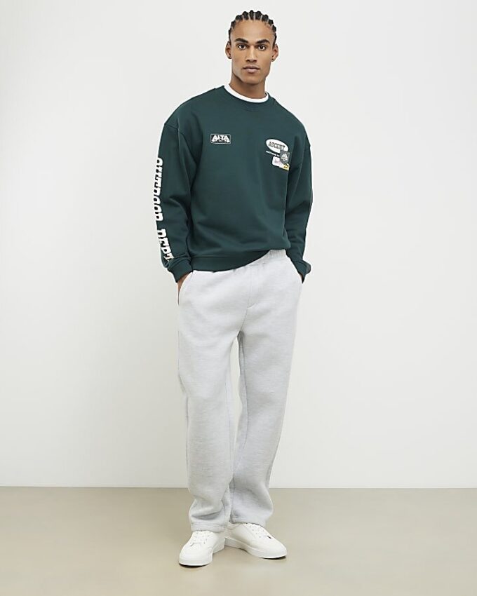 Green Oversized Fit Alpine Badging Sweatshirt