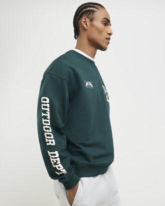 Green Oversized Fit Alpine Badging Sweatshirt