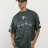 Green Oversized Fit Mesh 7th Division T-Shirt