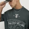 Green Oversized Fit Mesh 7th Division T-Shirt