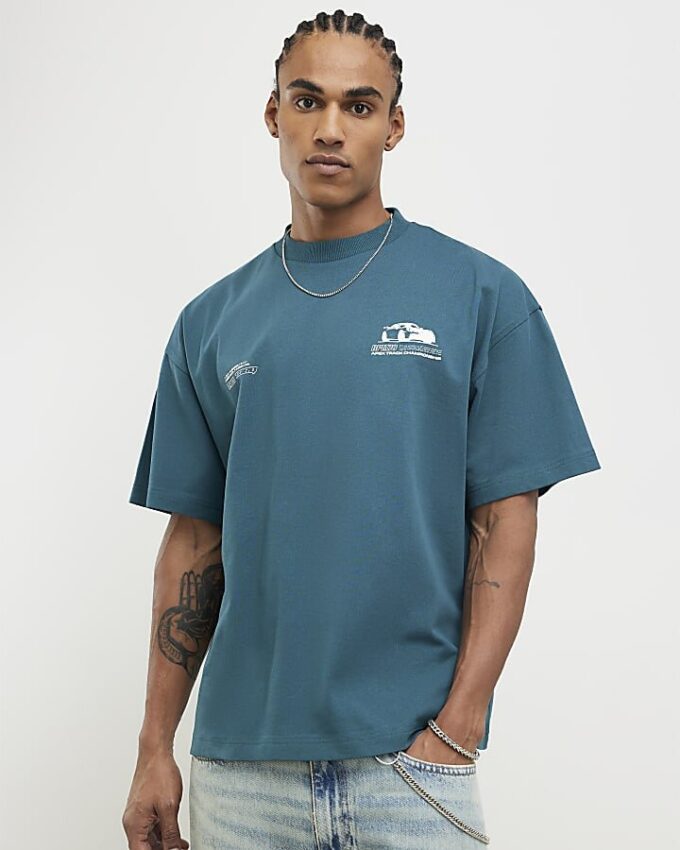 Green Oversized Fit Racing T-Shirt