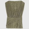 Green Plisse Sleeveless Wrap Top