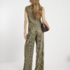 Green Plisse Wide Leg Trousers