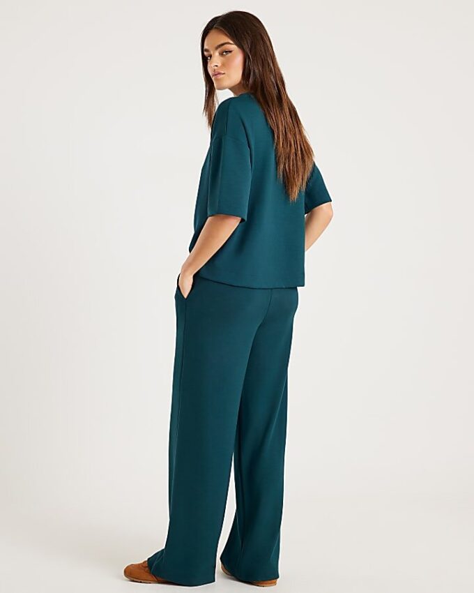Green Premium Wide Leg Joggers