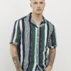 Green Regular Fit Stripe Shirt