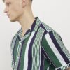 Green Regular Fit Stripe Shirt