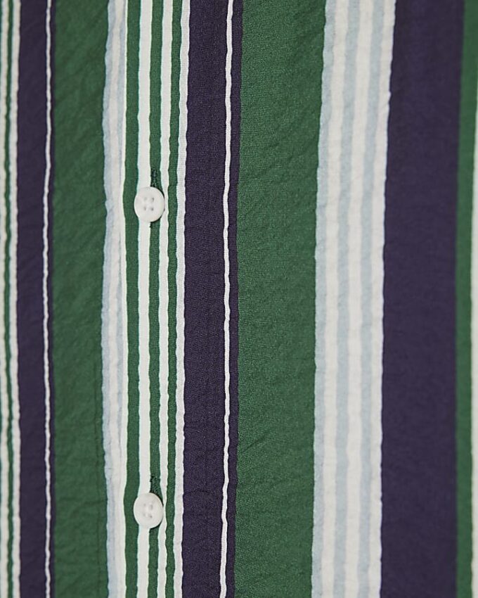 Green Regular Fit Stripe Shirt