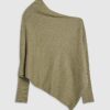 Green Ribbed Off The Shoulder Jumper