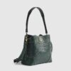 Green RIR Lock Front Bucket Bag