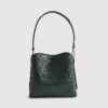 Green RIR Lock Front Bucket Bag