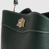 Green RIR Lock Front Bucket Bag