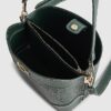 Green RIR Lock Front Bucket Bag