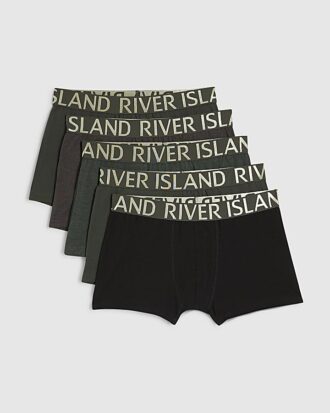 Green Satin RI Waistband Pack Of 5 Trunks