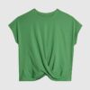 Green Short Sleeve Twist Front T-Shirt