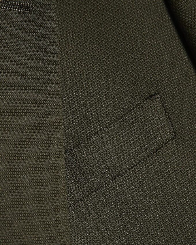 Green Skinny Fit Textured Suit Jacket