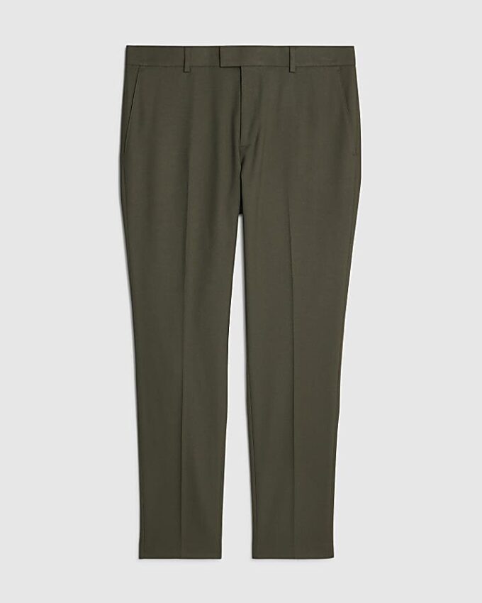 Green Skinny Fit Textured Suit Trousers Green Skinny Fit Textured Suit Trousers