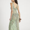 Green Sleeveless Lurex Knit Maxi beach dress