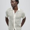Green Slim Fit Button Up Stripe Shirt
