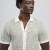Green Slim Fit Button Up Stripe Shirt