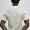 Green Slim Fit Button Up Stripe Shirt