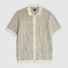 Green Slim Fit Button Up Stripe Shirt