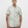 Green Slim Fit Spliced RR Shirt