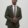Green Slim Fit Textured Suit Jacket