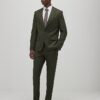 Green Slim Fit Textured Suit Jacket